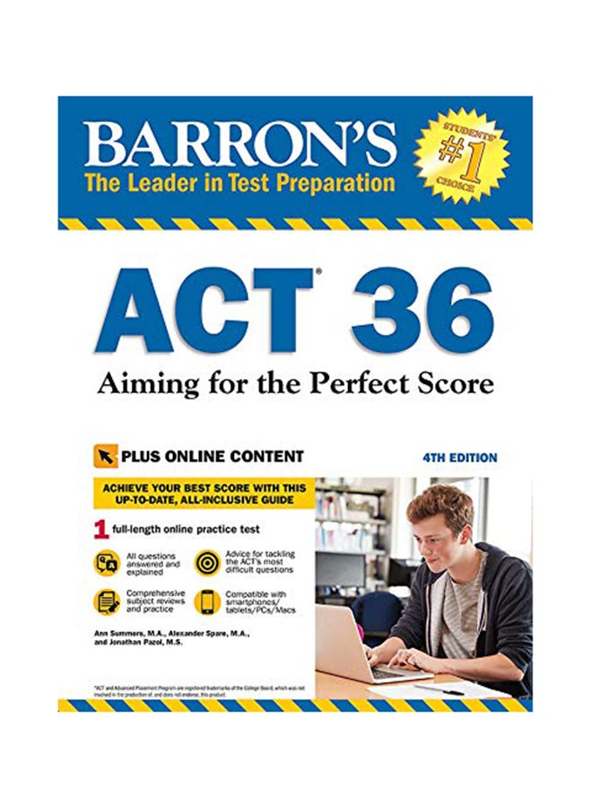 Barron's ACT 36 With Online Tests: Aiming for the Perfect Score paperback english - 18-Nov-18