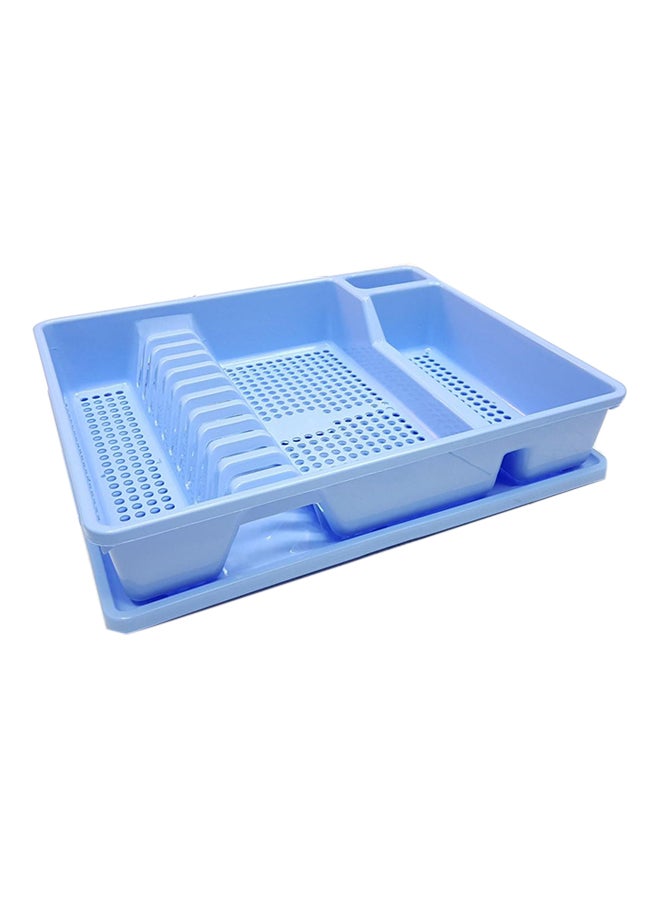 Kitchen Dish Rack Drainer With Tray Blue