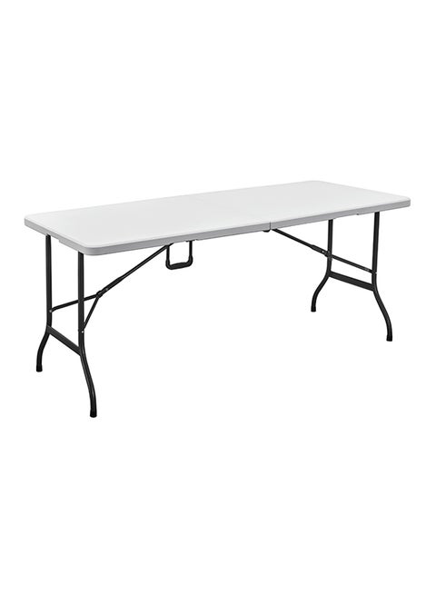 Foldable Buffet Table White/Black 180x75x70centimeter