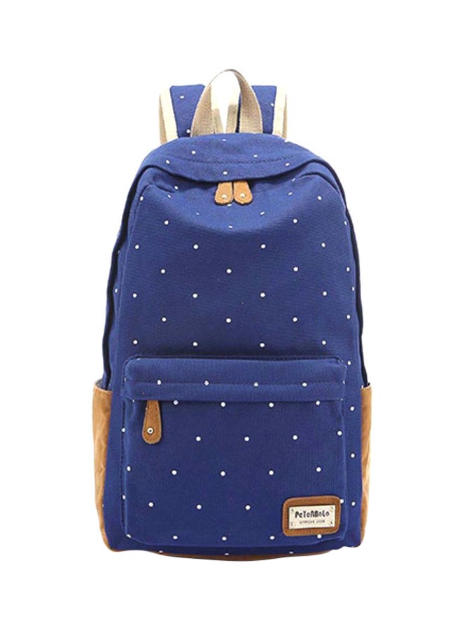 Polka Dot Printed Backpack Blue/Brown/Beige - Image 1