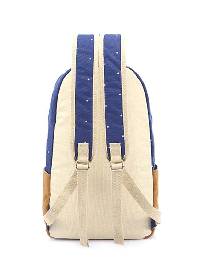 Polka Dot Printed Backpack Blue/Brown/Beige - Image 2