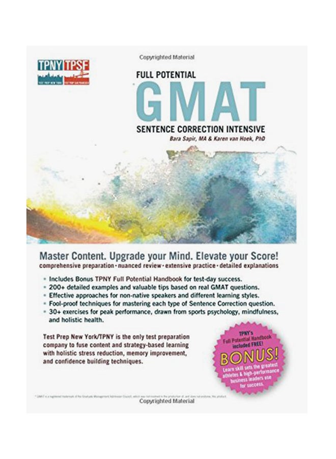 Full Potential GMAT Sentence Correction Intensive Paperback English by Bara Sapir - 19-Jul-16 