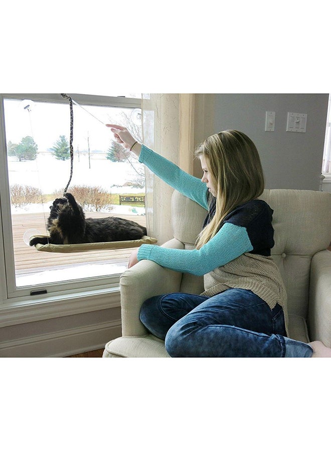 Purrfect Arch Window Mounted Hammock White/Beige  - Image 3