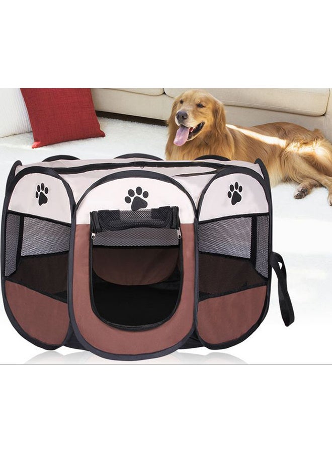 Foldable Pets Play Tent White/Brown/Black - Image 2