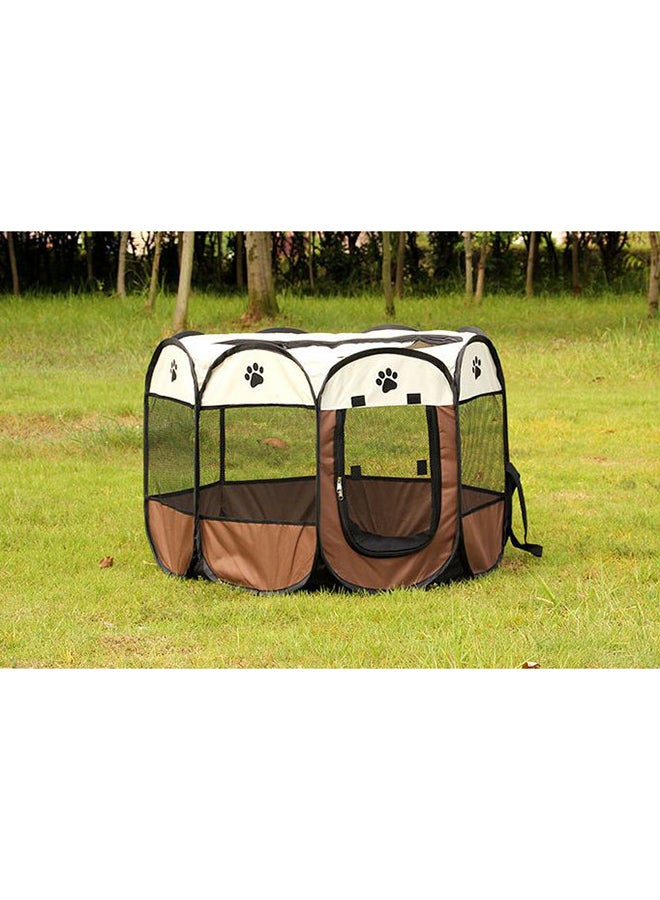 Foldable Pets Play Tent White/Brown/Black - Image 4