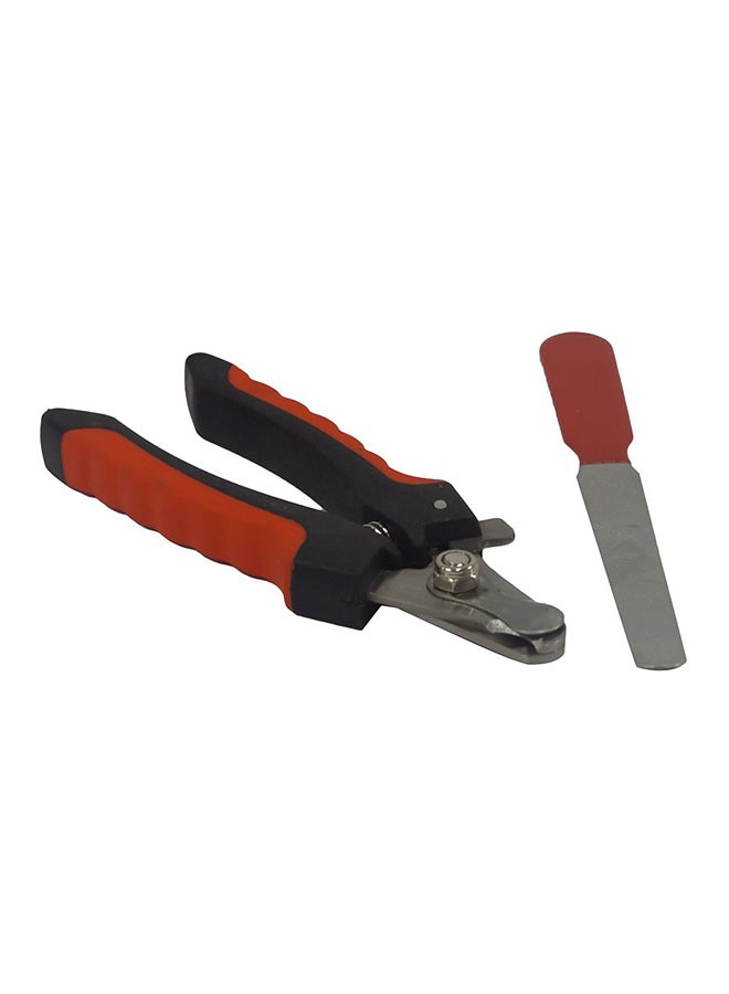 طقم مكوّن من مقص أظافر ومِبرد للحيوانات الأليفة أسود/أحمر/فضي