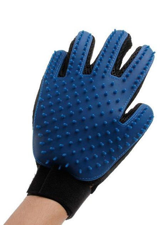Real Skin Pet Grooming Glove Blue/Black  - Image 4