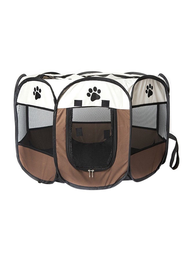 خيمة قابلة للطي للحيوانات الأليفة بني/أبيض/أسود M - Image 1