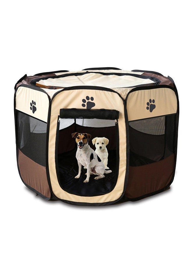خيمة قابلة للطي للحيوانات الأليفة بني/أبيض/أسود M - Image 2