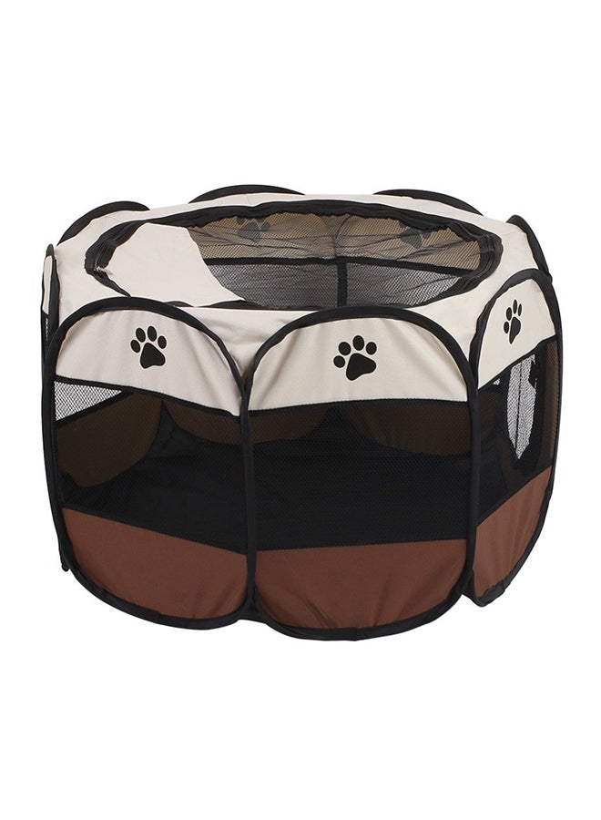 خيمة قابلة للطي للحيوانات الأليفة بني/أبيض/أسود S - Image 1