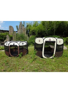Wiiguda Foldable Pet Tent Brown/White/Black S  - Image 3
