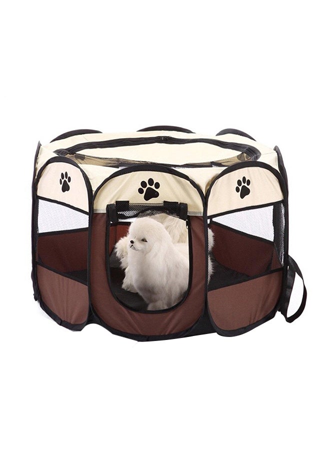 خيمة قابلة للطي للحيوانات الأليفة بني/أبيض/أسود S - Image 2