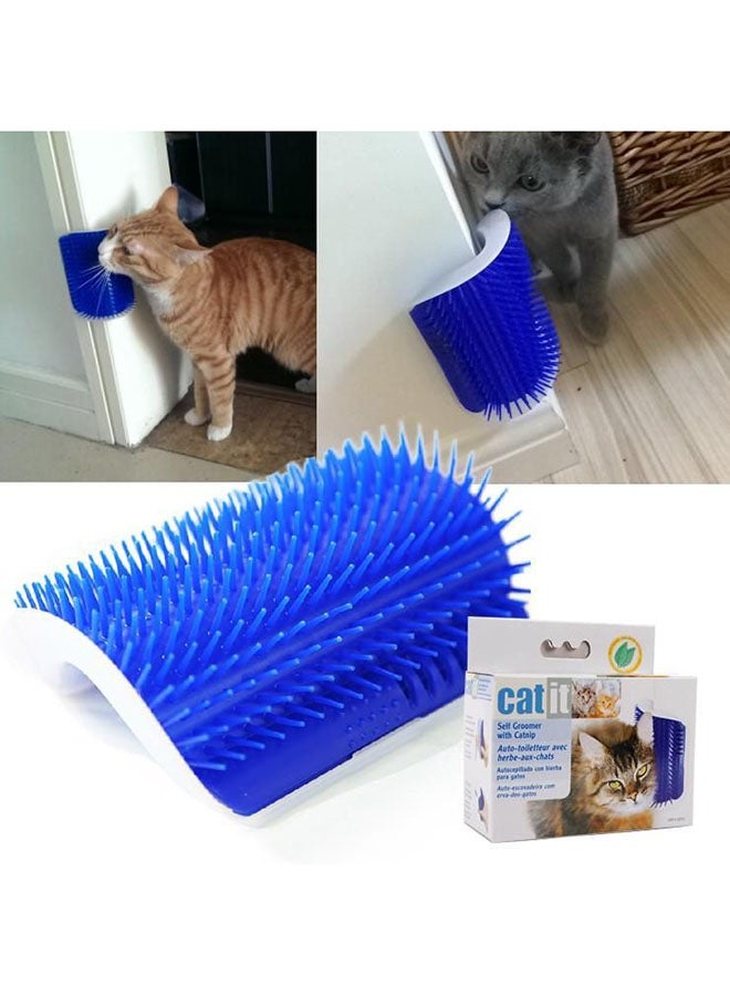 Cat It Self Groomer With Catnip Blue/White