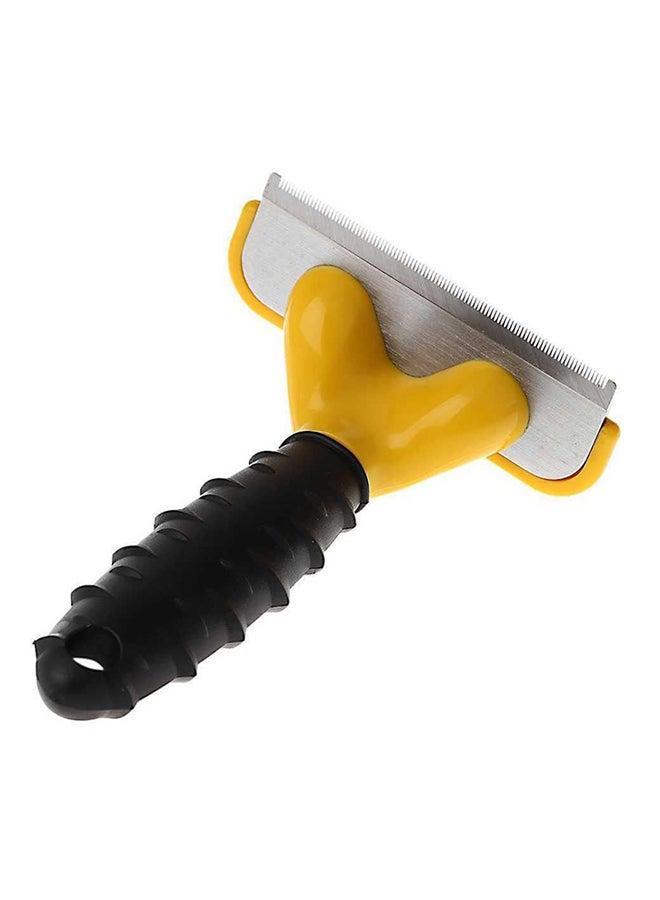 Pets Fur And Hair DeShedding/Grooming Brush Black/Yellow/Silver