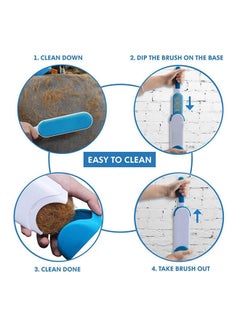 Double Sided Reusable Pet Fur Remover With Self-Cleaning Base Blue/White - v1544000604/N19786490A_4