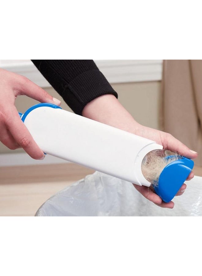 Generic Double Sided Reusable Pet Fur Remover With Self-Cleaning Base Blue/White  - Image 2