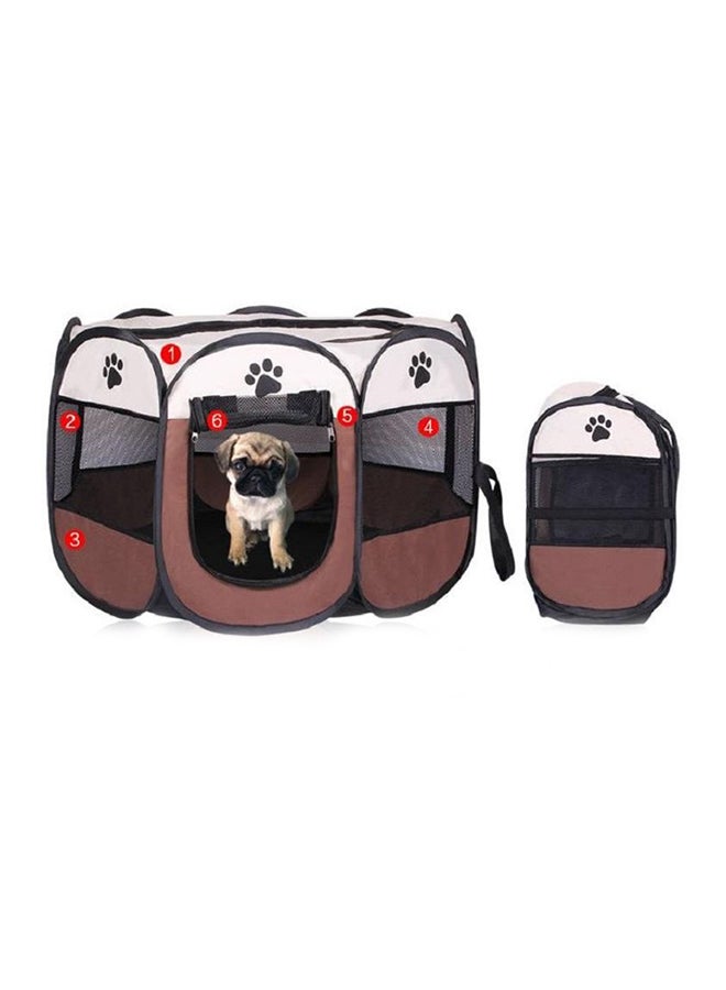 بيت الكلب الأليف لممارسة اللعب قابل للطيّ بني/أبيض/أسود S - Image 3