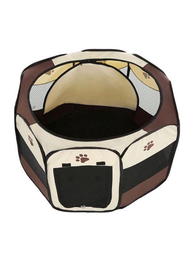 بيت الكلب الأليف لممارسة اللعب قابل للطيّ بني/أبيض/أسود S - Image 2