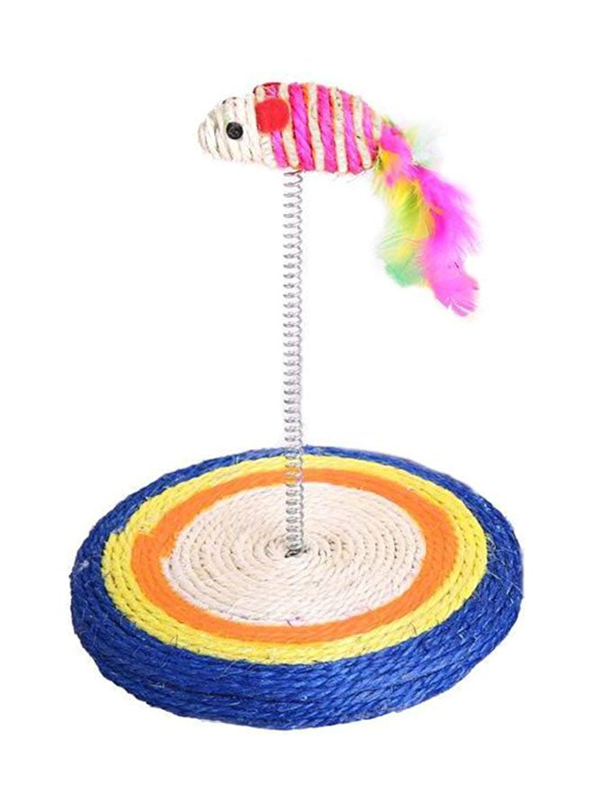 Teasing Cat Spring Scratch Board Beige/Blue/Pink