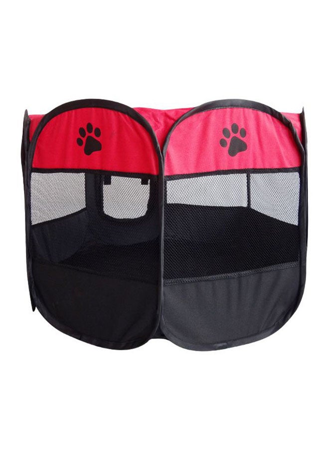 Foldable Pet Playpen Kennel Red/Black - Image 1