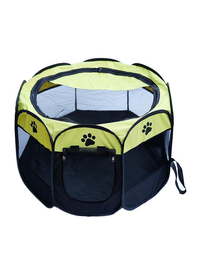 بيت الكلب الأليف لممارسة اللعب قابل للطيّ أصفر/أسود S