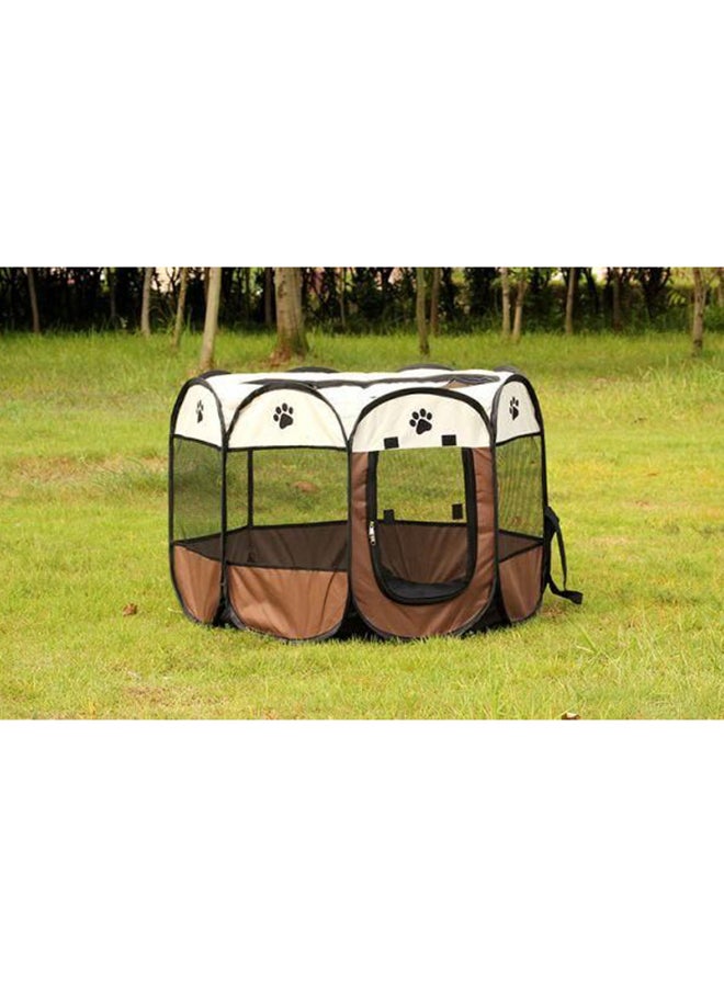 بيت الكلب الأليف لممارسة اللعب قابل للطيّ بني/أبيض/أسود S - Image 2