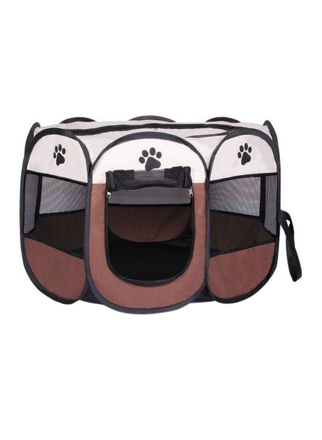 بيت الكلب الأليف لممارسة اللعب قابل للطيّ بني/أبيض/أسود S