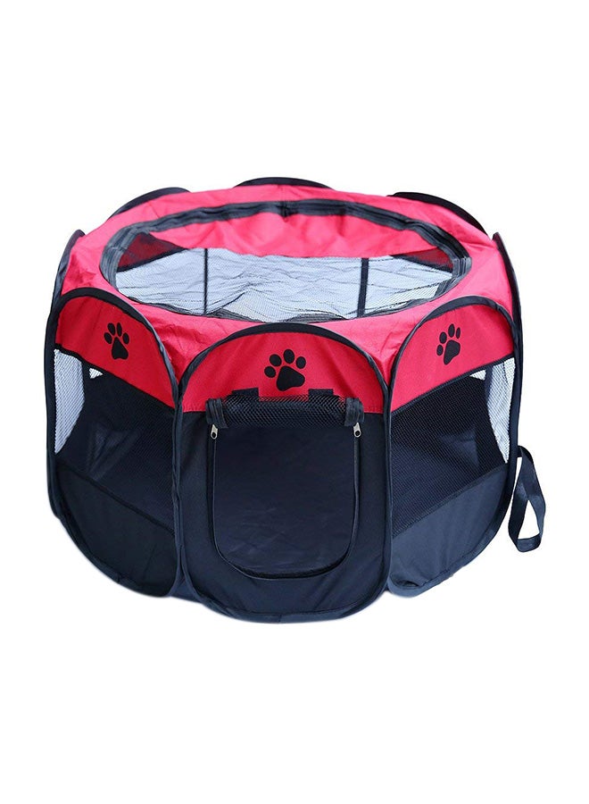 Foldable Pet Playpen Kennel Red/Black L - Image 1