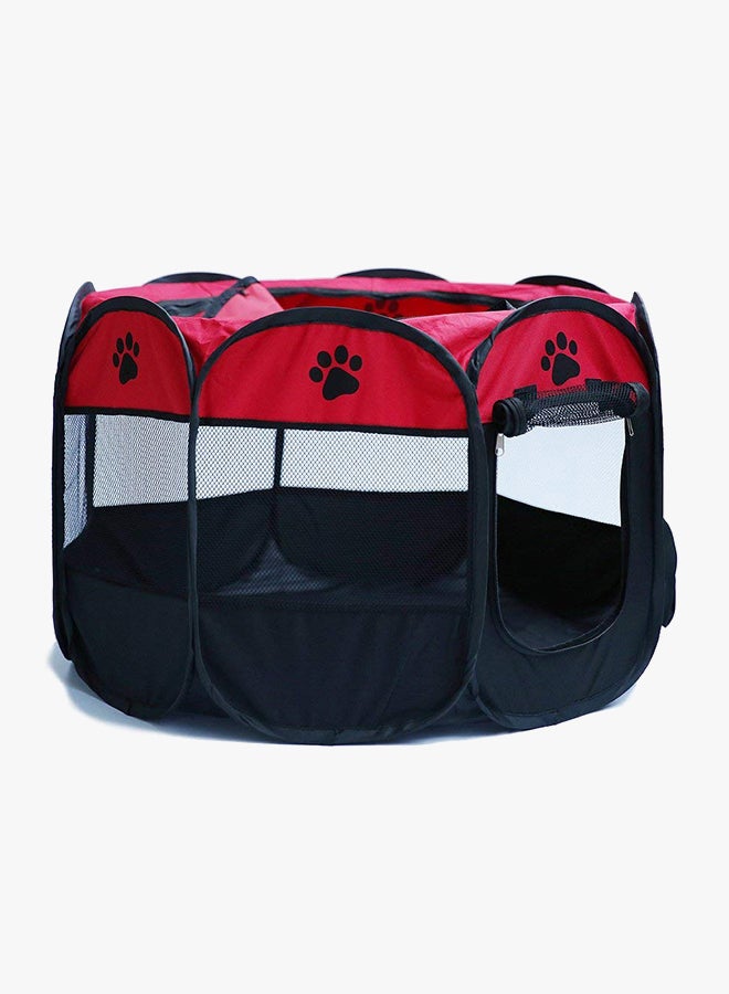 Foldable Pet Playpen Kennel Red/Black L - Image 2