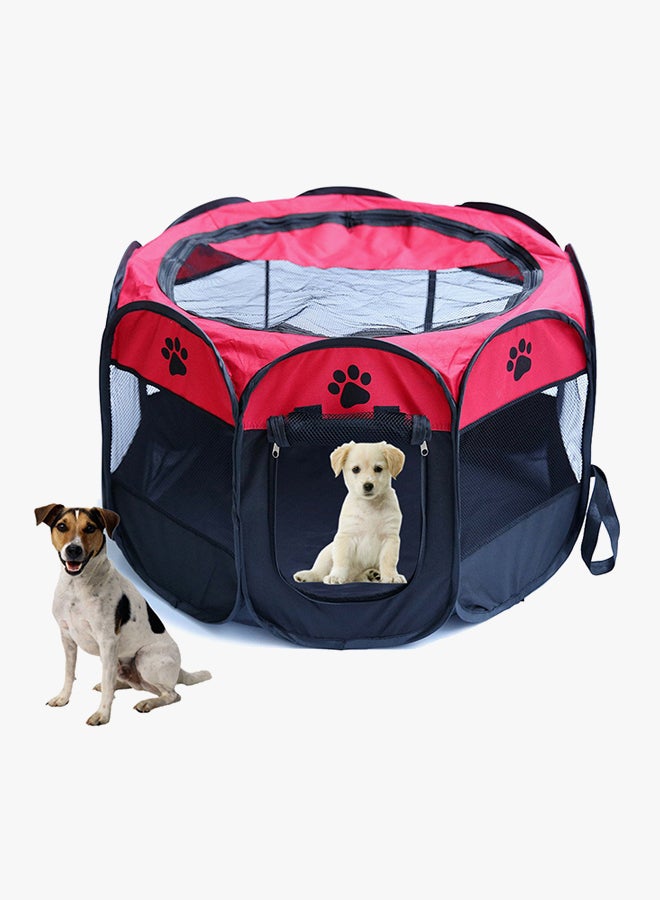 Foldable Pet Playpen Kennel Red/Black L - Image 3