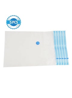 Generic 5-Piece Vacuum Storage Bag Clear/Blue 80x100cm 