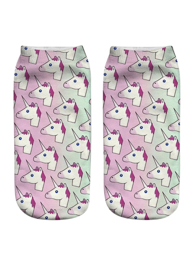 Unicorn Printed Low Cut Ankle Socks Multi Unicorn 