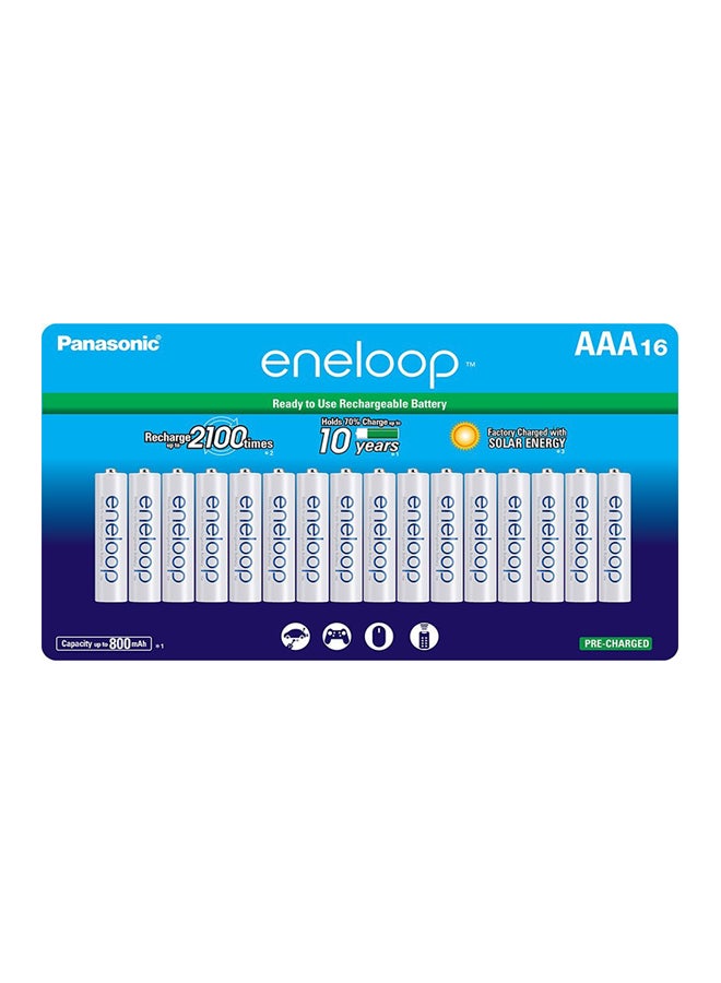 Panasonic - 2000.0 mAh Pack of 16 Reachargable Battery White - Image 1