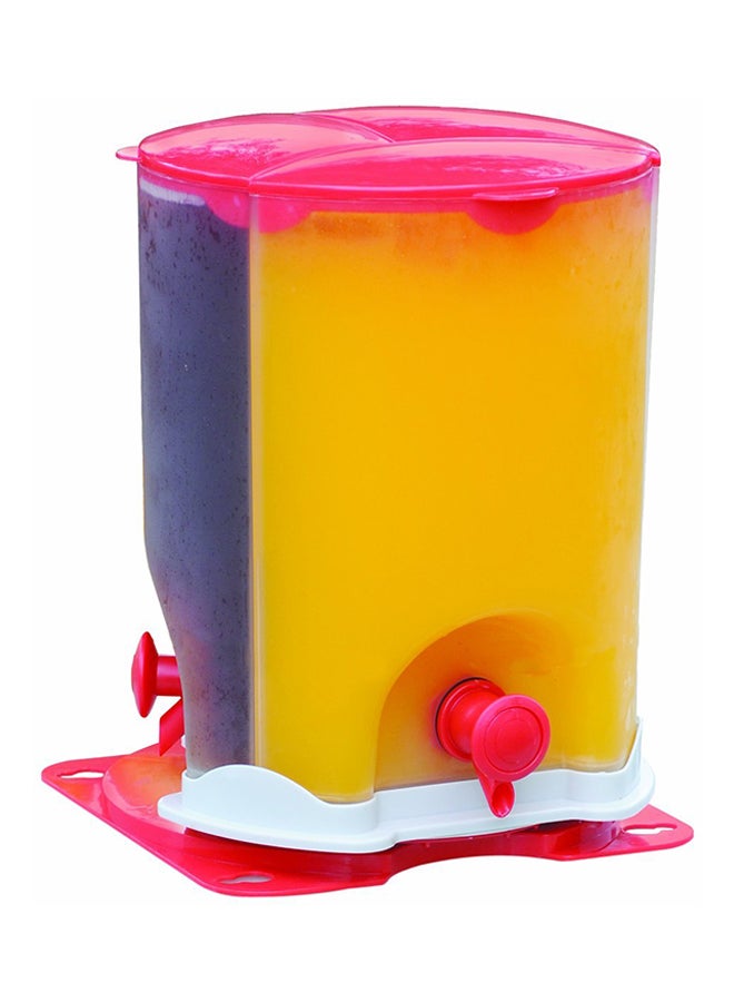 موزع مشروبات بـ 3 أقسام شفاف / زهري / أبيض 21.5x21.5x29.5سم