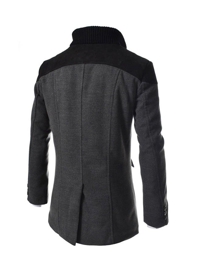 FASHION Casual Long Sleeves Coat Black - Image 2