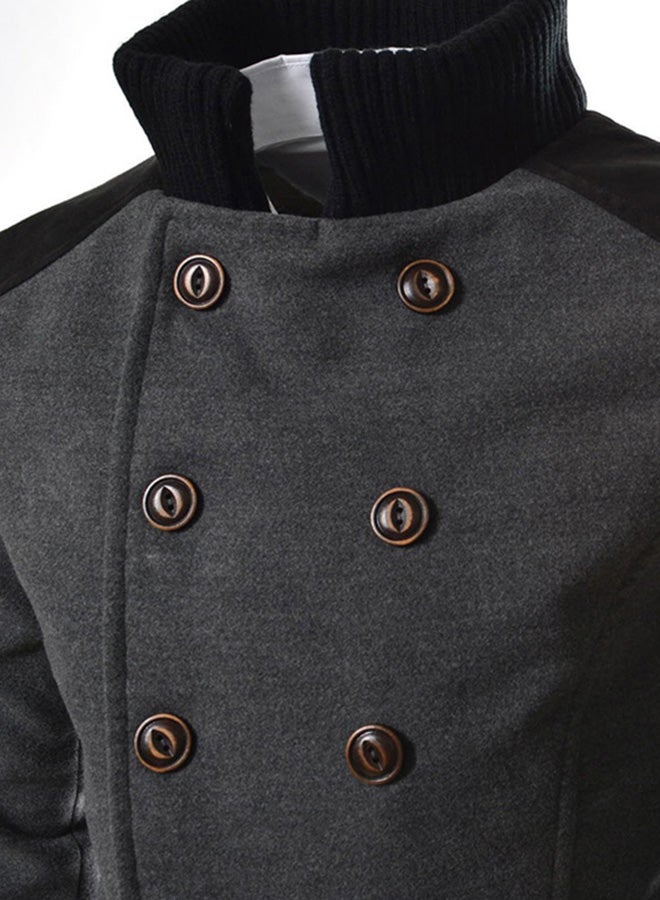 FASHION Casual Long Sleeves Coat Black - Image 3