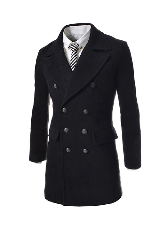 FASHION Casual Long Sleeves Coat Black - Image 1