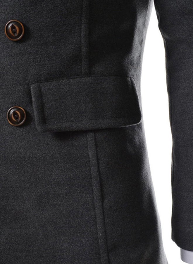 FASHION Casual Long Sleeves Coat Black - Image 4