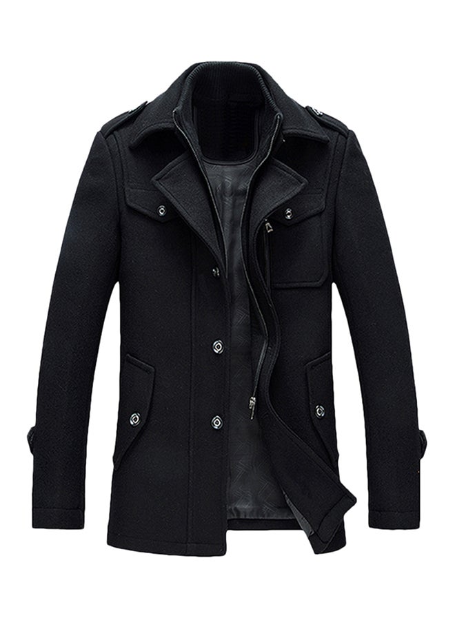 FASHION - Casual Long Sleeves Coat Blue - Image 1