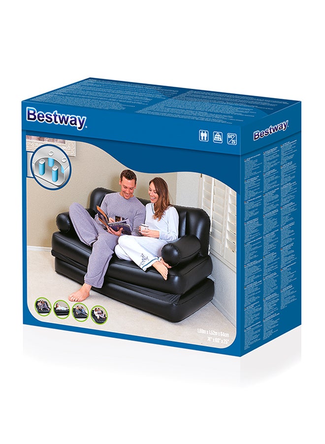 Bestway Double 5-in-1 Multifunctional 2 Seater Couch -26-75054 Black 188x152x64cm  - Image 3