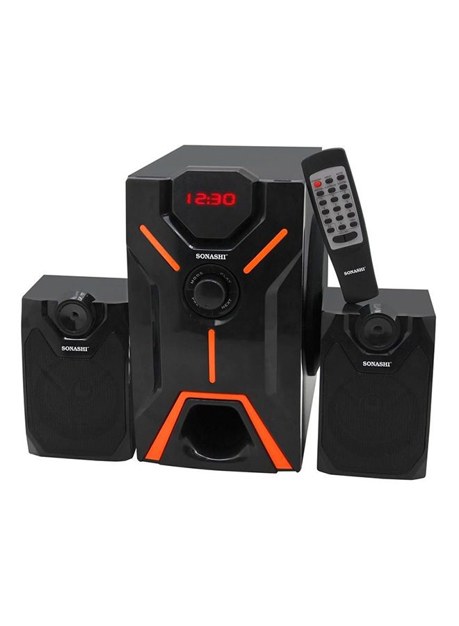 SONASHI - 2.1 Channel Multimedia Bluetooth Speaker System With Remote Control Fm Radio, Bluetooth, Usb, Sd Card Reader And Led Display Functions Powerful Sub-Woofer With Hi-Fi Surround Sound SHS-2101USRB Black - Image 1