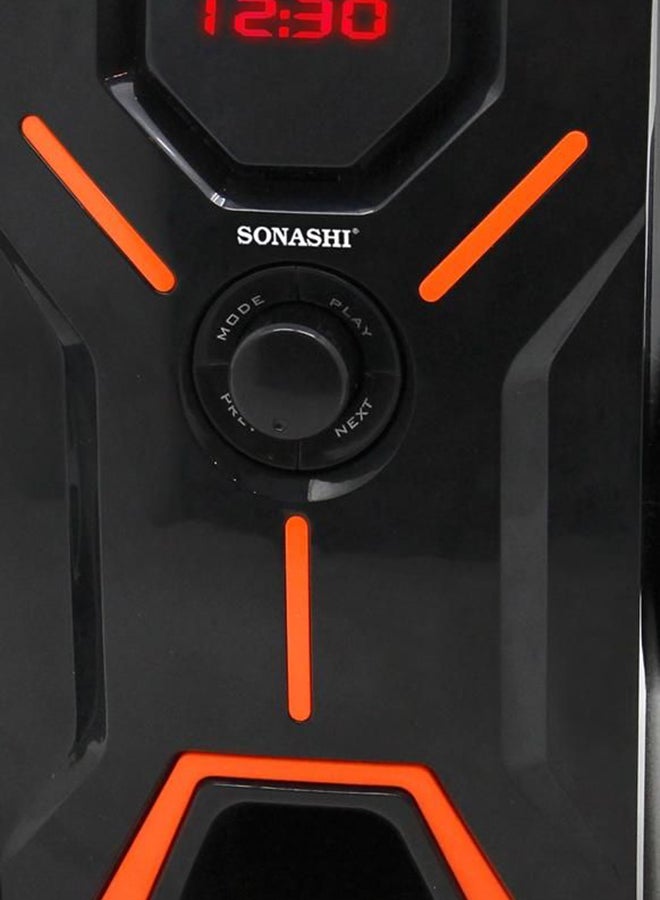SONASHI - 2.1 Channel Multimedia Bluetooth Speaker System With Remote Control Fm Radio, Bluetooth, Usb, Sd Card Reader And Led Display Functions Powerful Sub-Woofer With Hi-Fi Surround Sound SHS-2101USRB Black - Image 1