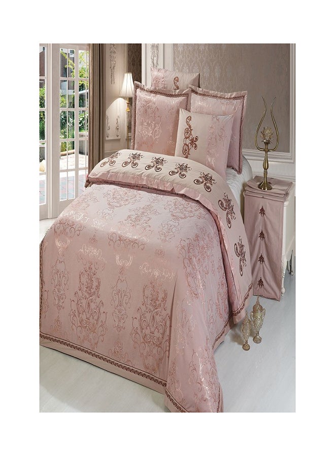 سينورز طقم مستلزمات السرير من 6 قطع مع غطاء جاكار كويلت قطن خوخي 220 x 240سم 