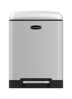 Cosmoplast 6-Liter Lumina Steel Waste Bin With Pedal Grey  - Image 1