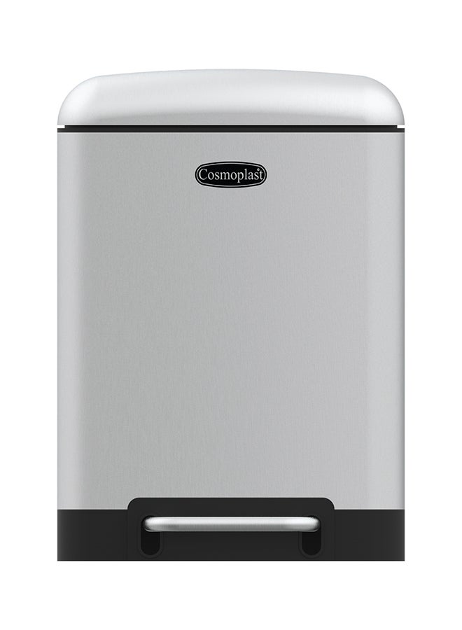 Cosmoplast 6-Liter Lumina Steel Waste Bin With Pedal Grey  - Image 1