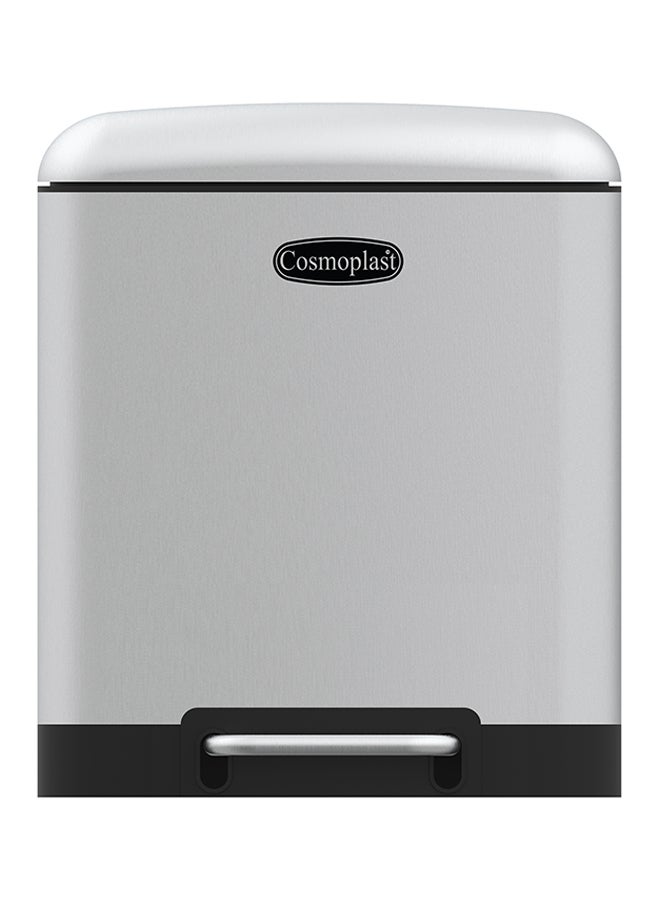 Cosmoplast 20-Liter Lumina Steel Waste Bin With Pedal Grey  - Image 1