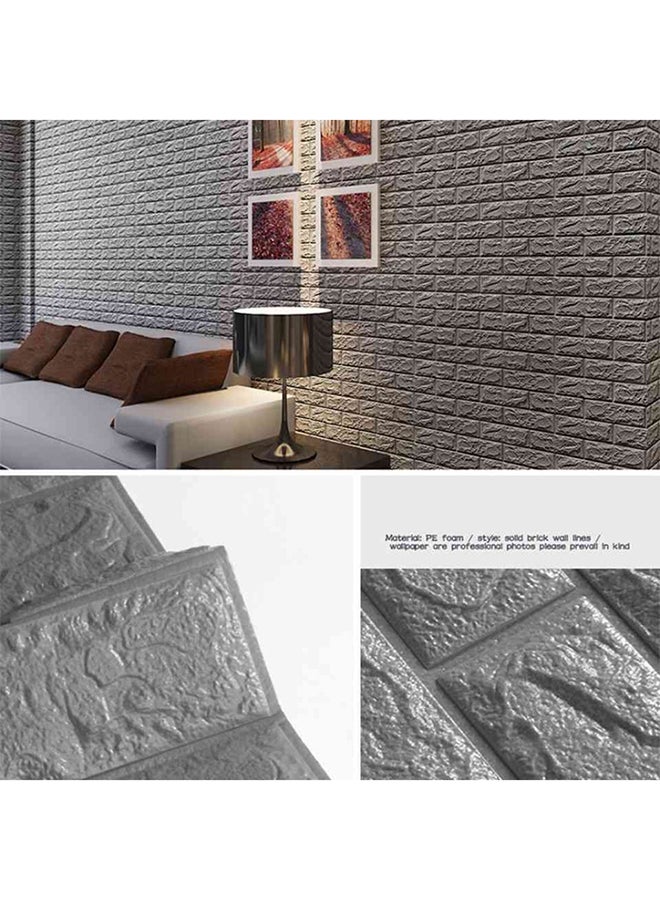 بيوينتي ملصق جداري ثلاثي الأبعاد من الإسفنج بتصميم على شكل طوب رمادي 70 x 77سم  - Image 3