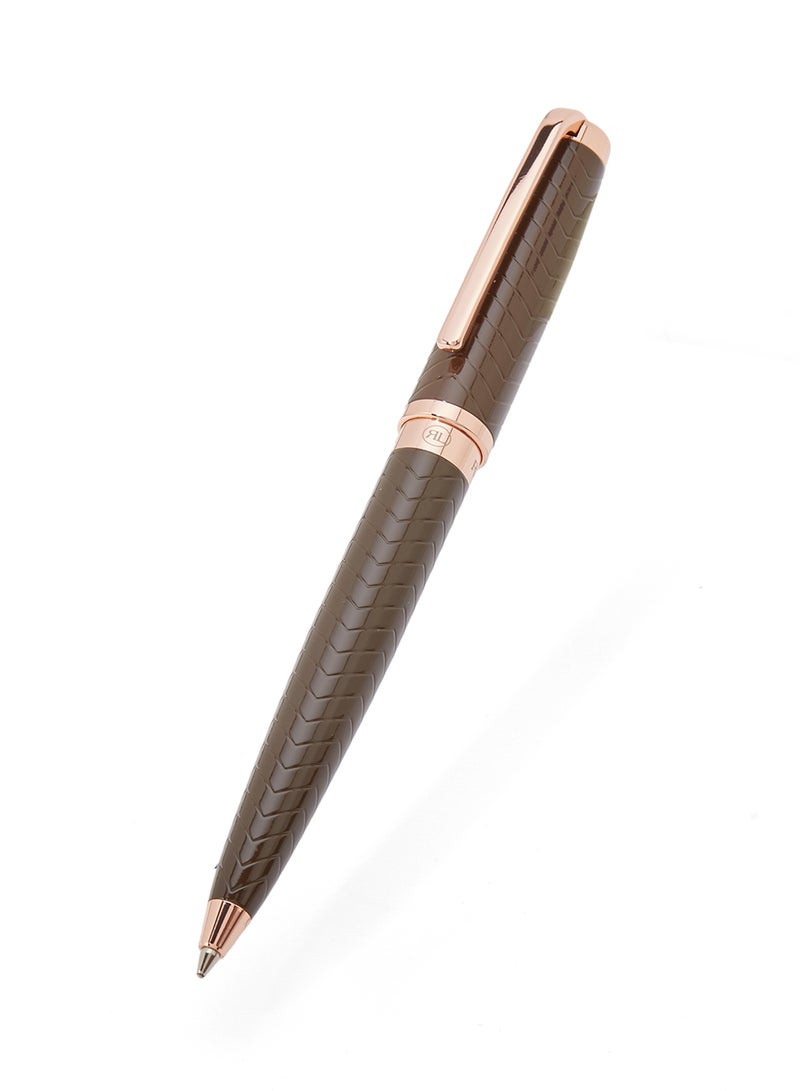 RENATO LANDINI - Radial Ballpoint Pen Brown/Rose Gold - Image 1