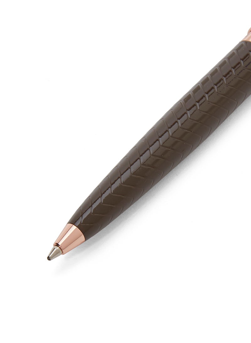 RENATO LANDINI - Radial Ballpoint Pen Brown/Rose Gold - Image 1