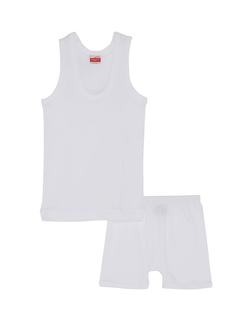 SLUGGER Cotton Vest And Boxer Underwear Set White  - Image 1